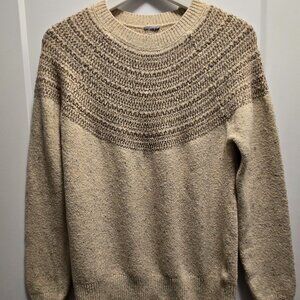 SOURCE UNKNOWN Women's Fair Isle Cotton Blend  Long Sleeves Sweater - Size Large